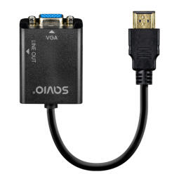 Adapteris Savio HDMI Male - VGA Female + audio 1080P (AK-76)