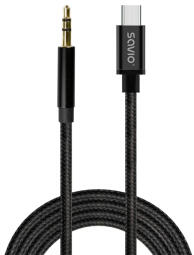 Kabelis SAVIO USB-C – MiniJack 3.5 mm 1m (CL-187)