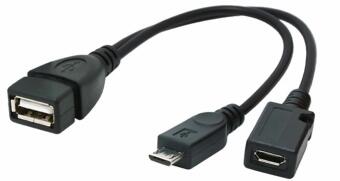 Adapteris Gembird USB OTG USB socket + MicroUSB socket - MicroUSB plug (A-OTG-AFBM-04)