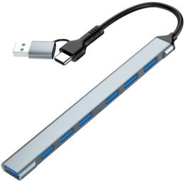 Gembird 7-port USB hub Silver (UHB-ACM-U3P1U2P6-01)