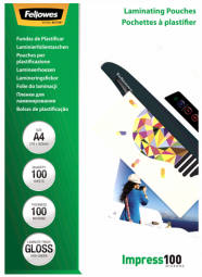 Laminēšanas plēves Fellowes A4 Glossy 100 Micron Laminating Pouch - 100 pack (5351111)