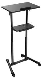 Stiprinājums Gembird Mobile Lecture Desk with Caster Wheels Black (TVS-DESK-01-BK)