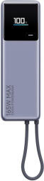 Ārēja baterija Xiaomi 10000mAh Silver ar integrētu USB-C  vadu (BHR9361GL)