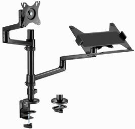Monitora stiprinājums Gembird Desk Mounted Adjustable monitor arm with Notebook Tray (MA-DA-04)