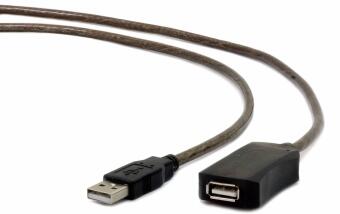 Kabelis Gembird Active USB Male - USB Female 5m Black (UAE-01-5M)