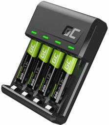 Bateriju lādētājs Green Cell VitalCharger and 4x AAA Ni-MH 800mAh Batteries (GRSETGC02)