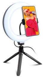 Telefona statīvs SBS Tripod 20cm ring light (TESELFIERINGCLIP)