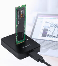Dokstacija Gembird Desktop USB Type-C M.2 SATA & NVME SSD Drive Docking Station (DD-U3M2)