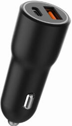 Auto lādētājs Gembird USB Type-C + USB Type-A Black (TA-UC-AC2PDQC38-CAR-01)