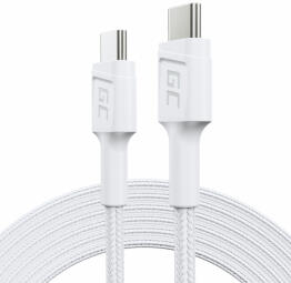 Kabelis Green Cell USB Type-C Male - USB Type-C Male PowerStream with Fast Charging 60W 2m White (KABGC29W)