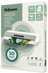 Laminēšanas plēves Fellowes Eco 100gab Gloss A3 (100142988)