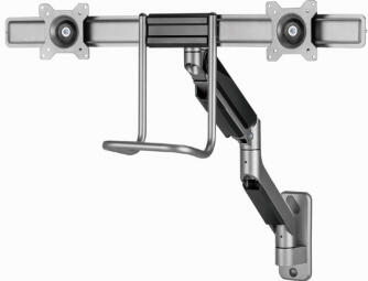 Monitora stiprinājums Gembird Desk Mounted Adjustable Wall 2-display Mounting Arm (MA-WA2-02)