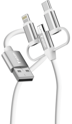 Kabelis Verbatim Essentials 3-in-1 Sync&Charge 18W 1m White (32394V)