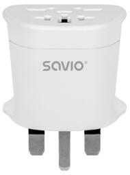 Strāvas adapteris SAVIO Travel adapter Global socket – UK plug 10A (AP-05)
