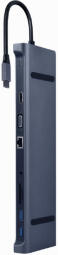 Dokstacija Gembird USB Type-C 10-in-1 Space Grey (A-CM-COMBO10-01)