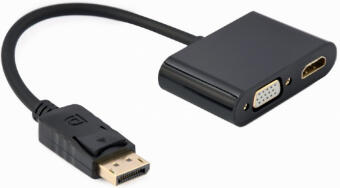 Adapteris Gembird DisplayPort Male - HDMI Female + VGA Female Black (A-DPM-HDMIFVGAF-01)