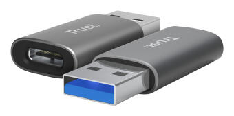 Adapteris Trust Calyx USB-C to USB-A 2 pack Black (25573)