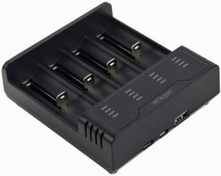 Bateriju lādētājs Gembird USB 4-slot Ni-MH + Li-ion Fast Battery Charger Black (BC-USB-02)