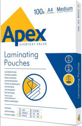 Laminēšanas plēve Fellowes APEX 100gab Glossy A4 Medium (6003501)