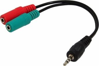 Kabelis Gembird 3.5 mm audio + microphone adapter Black (CCA-417)