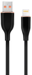 Kabelis Gembird Premium silicon USB-A Male - 8-pin Male 1.5m Black (CC-USB2S-AM8PM-1.5M-BK)