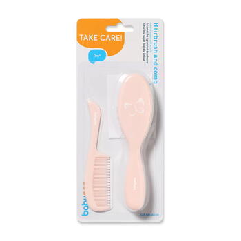 Щетка натуральная SUPER SOFT +расческа 568/04 pink