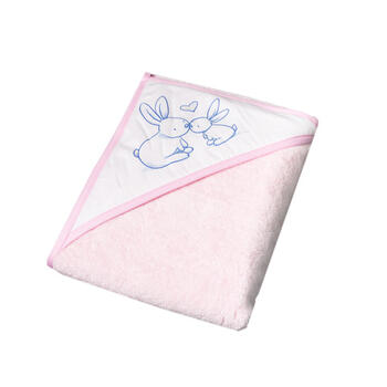 Полотенце с капюшоном RABBIT light pink 80x80 cm