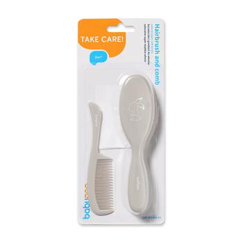 Щетка натуральная SUPER SOFT +расческа 568/03 grey