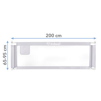 Защитный бортик для кровати Kidwell TIVA 200 cm gray