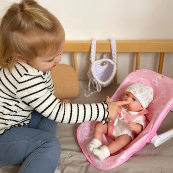 Кукла WOOPI ROYAL Baby Doll 30,5 см + розовая переноска