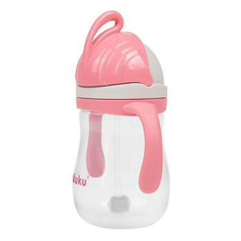 Бутылка с соломкой и отвесом Akuku A0676 pink