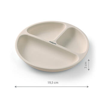 Silikona šķīvis 1482/04 beige + elastīgas karotes 1066 DĀVANĀ!
