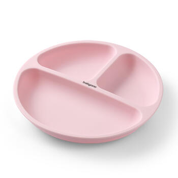 Силиконовая тарелка 1482/02 pink + еластичные ложки 1066 В ПОДАРОК!