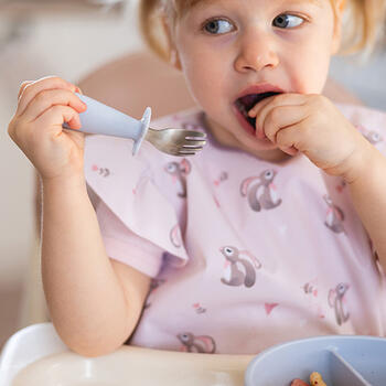 Ложка и вилка стальные Babyono 1665/02 pink