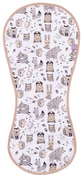 Pretsviedrēšanas 3D ieliktnis autokrēslam BEIGE ANIMALS (1590)