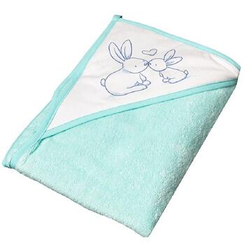 Dvielis ar kapuci RABBIT light green 80x80 cm