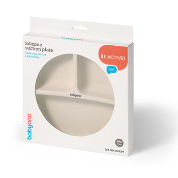 Silikona šķīvis 1482/04 beige + elastīgas karotes 1066 DĀVANĀ!
