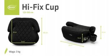 Сиденье-бустер HI-FIX CUP black I-SIZE 125-150 cm