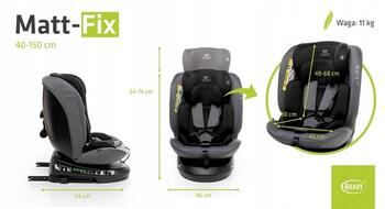 Автосиденье MATT-FIX graphite, 40-150 cm (Isofix)
