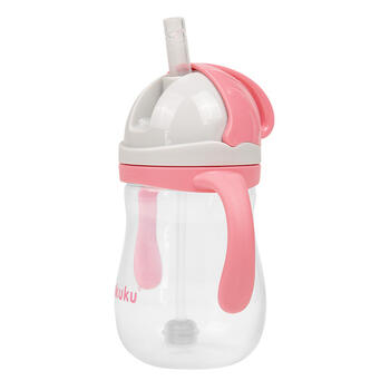 Бутылка с соломкой и отвесом Akuku A0676 pink
