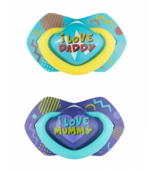 Пустышки NEON LOVE силиконовые симметричной формы 0-6 мес. Canpol 22/652 blue (2 шт.)