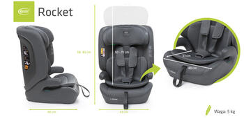 Автокресло ROCKET black, 76-150 см (без системы Isofix)