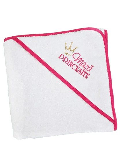 ДЕТСКОЕ ПОЛОТЕНЦЕ С КАПЮШОНОМ MAZĀ PRINCESĪTE WHITE/ PINK