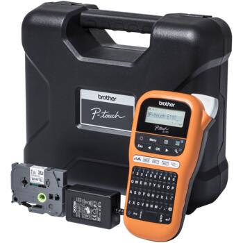 PT-E110VP Brother uzlīmju printeris elektriķiem (3.5-12mm, koferis, adapteris)(PTE110VPZW1) (PTE110VPZW1)