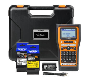 PT-E560BTVP2 profesionāls uzlīmju printeris(2lent,USB,BT,24mm,cauruļu apdruka) +TZ2-FX251 dāvanā (PTE560BTVPQL1)