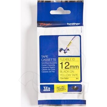 TZe-FX631 uzl.lente Flexible melns uz dzeltena, 12mm (TZEFX631)