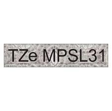 TZe-MPSL31 dekor.uzlīmju lente, MELNS uz SUDRABU, 12mm x 4metri (TZEMPSL31)