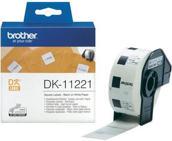 DK-11221 Kvadrātveida uzlīmes, 23 x 23mm, 1000gab/rullī, Brother (DK11221)