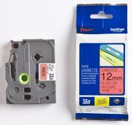 TZe-431 uzlīmju lente melns uz sarkana 12mm (TZE431)