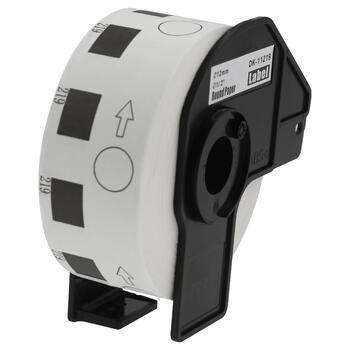 DK-11219A  Apļveida uzlīmes, 12mm diametrs, 1200gab/rullī, Brother analogs (DK11219A)